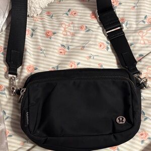 lululemon athletica Black Crossbody Bag with Silver Accents
